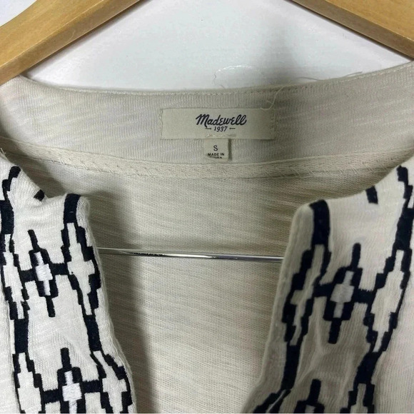 Madewell Boxstitch Slub White Top Short Sleeve Size Small - Picture 4 of 5